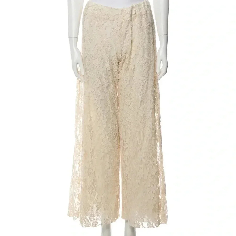 ELAN Ivory LACE Boho Genie Pants - Picture 1 of 10